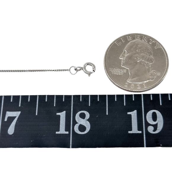 Curb Chain Necklace | Vintage Sterling Silver 925 | 18" - Picture 2 of 3